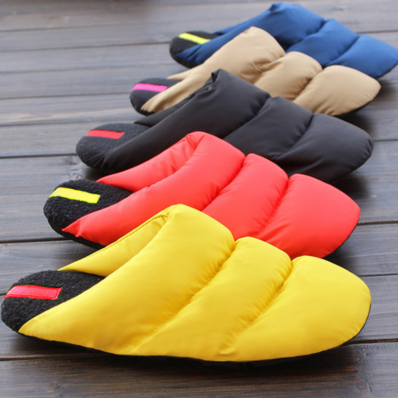 Down Cotton Shoes Women's Autumn and Winter Quiet Soft Bottom Home and Household Couple's Wooden Floor Silent Warm Slippers for Men