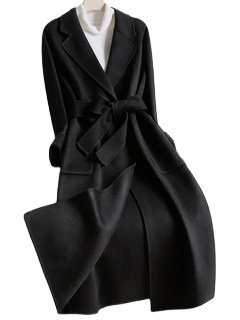 Double-sided Cashmere Coat Women's Mid-length 2023 New Off-white Elegant Slim-fit Autumn and Winter Woolen Coat Women's Autumn
