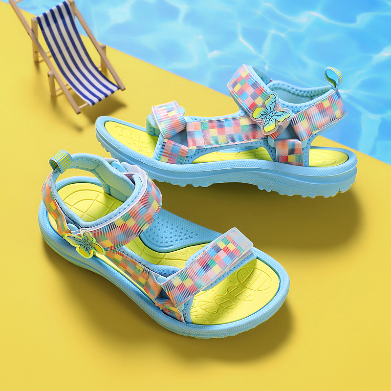 2022 summer new girls sandals princess style children's fashion beach shoes EVA non-slip soft bottom women's shoes