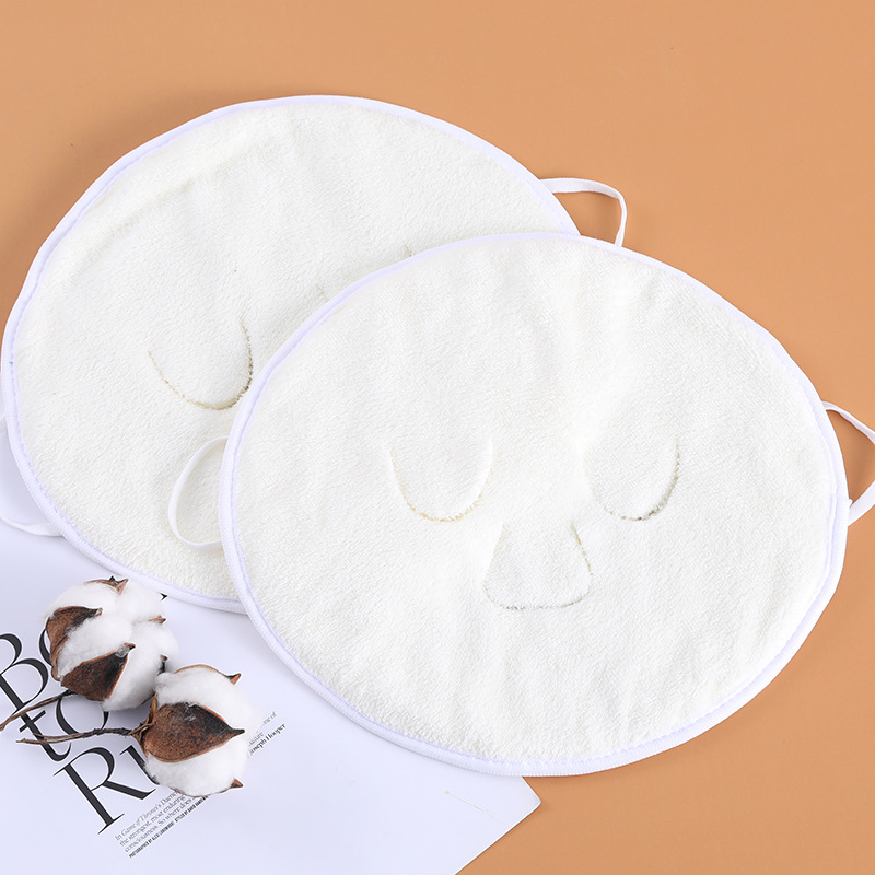 Wholesale beauty salon cold and hot compress face towel coral fleece ear mask soft hydrating face a generation of hair