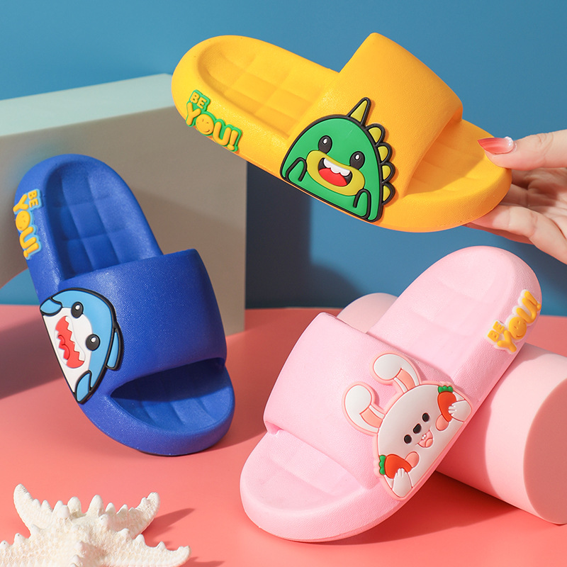 Children's Slippers Summer Cartoon Dinosaur Soft Bottom Boys and Girls Baby Rabbit Shark Non-slip Slip Slippers