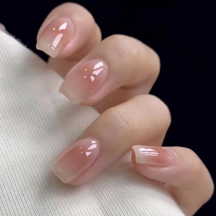 Wearing Armor Handmade Nail Art Super Fairy Peach Blush Nail Art False Nail Patch Removable and Reusable