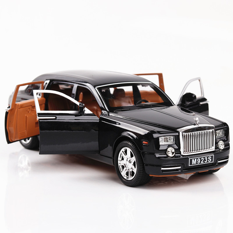 1 Alloy Car Model 1:24 Phantom Car Model with Sound and Light Toys for Boys, Six-Door Small Car Toy