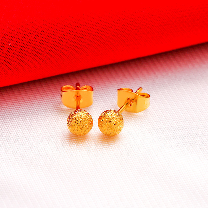 Brass gold-plated fancy earrings gold glossy matte hollow earrings fashion ladies a variety of new products