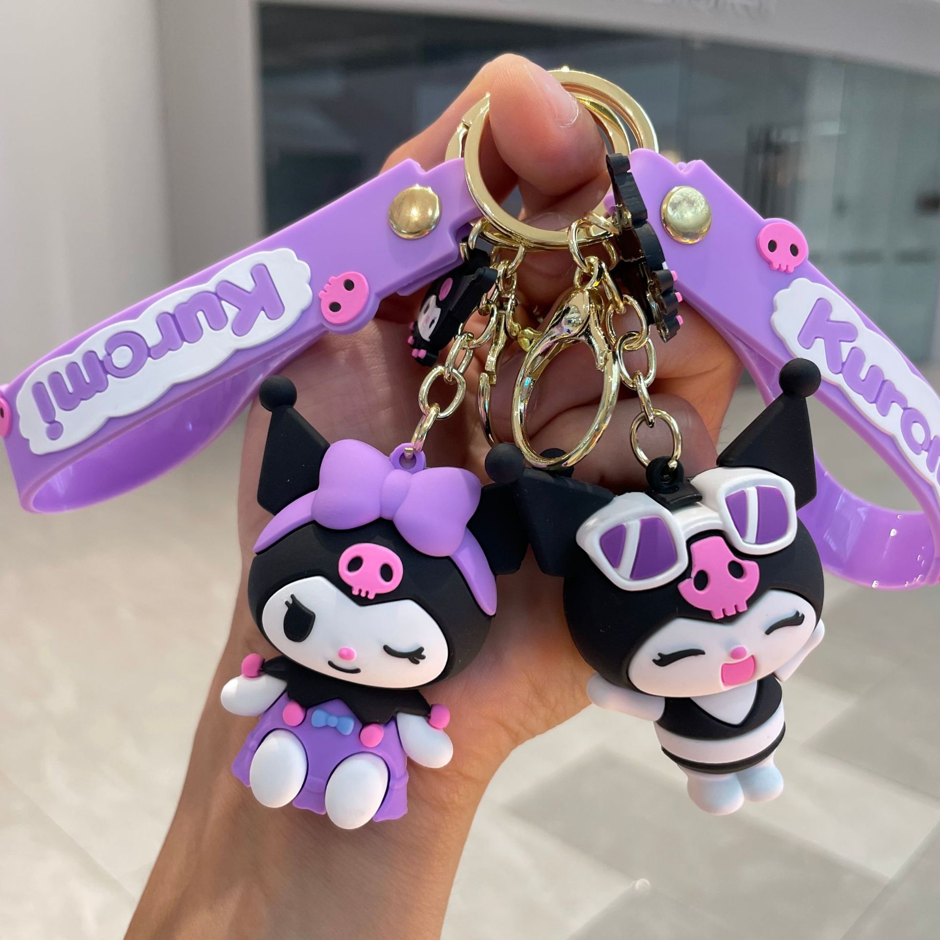 Sanrio kulomi doll car key chain cute pendant couple bag pendant soft key chain wholesale
