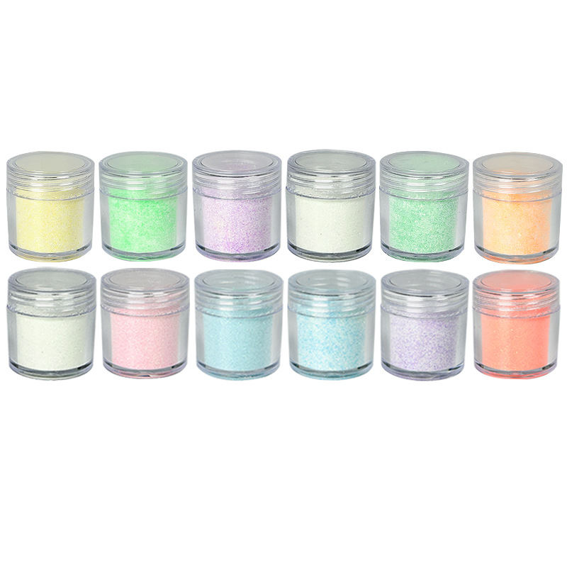 Cross-border special popular luminous glitter powder luminous disco jumping powder high flash ice crystal powder diy epoxy flow hemp jewelry glitter powder
