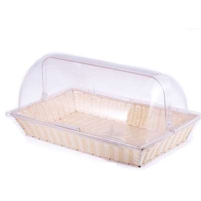 Factory direct selling PC transparent bread cover snack cover food cover try eating dustproof transparent cover rectangular transparent