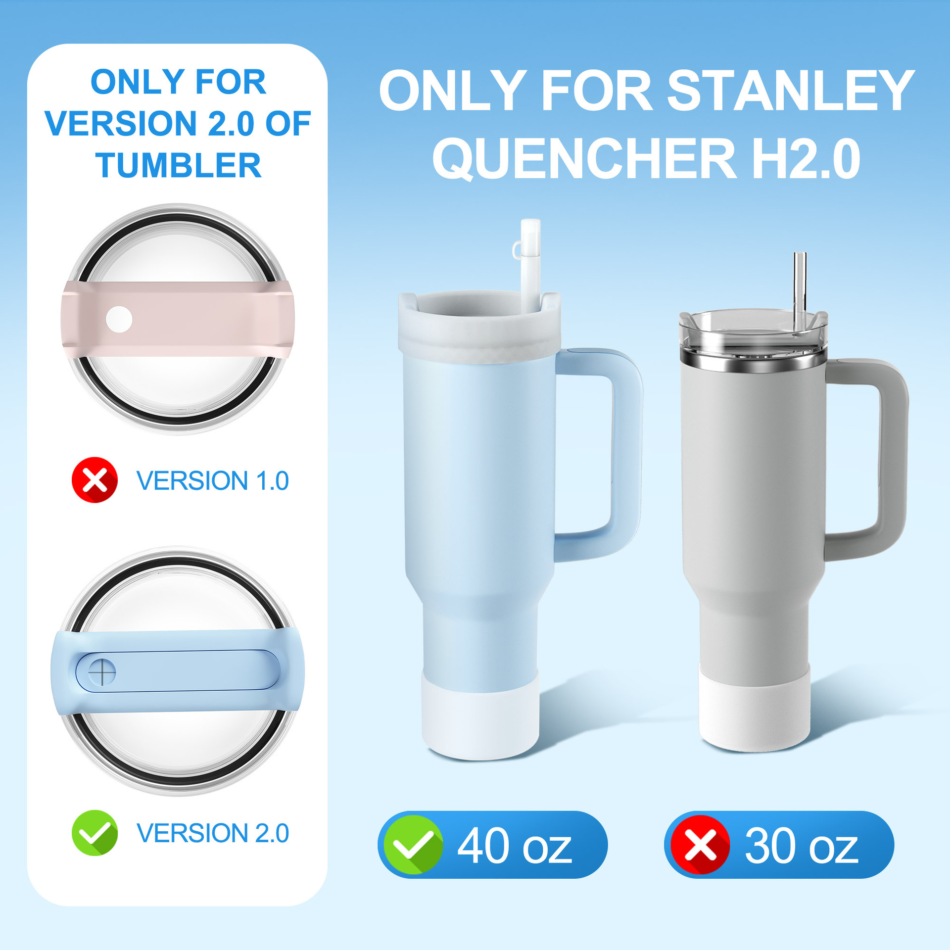 New Stanley silicone dustproof cup cover straw cap leak-proof spill-proof suit coaster Stanley 2.0 40oz