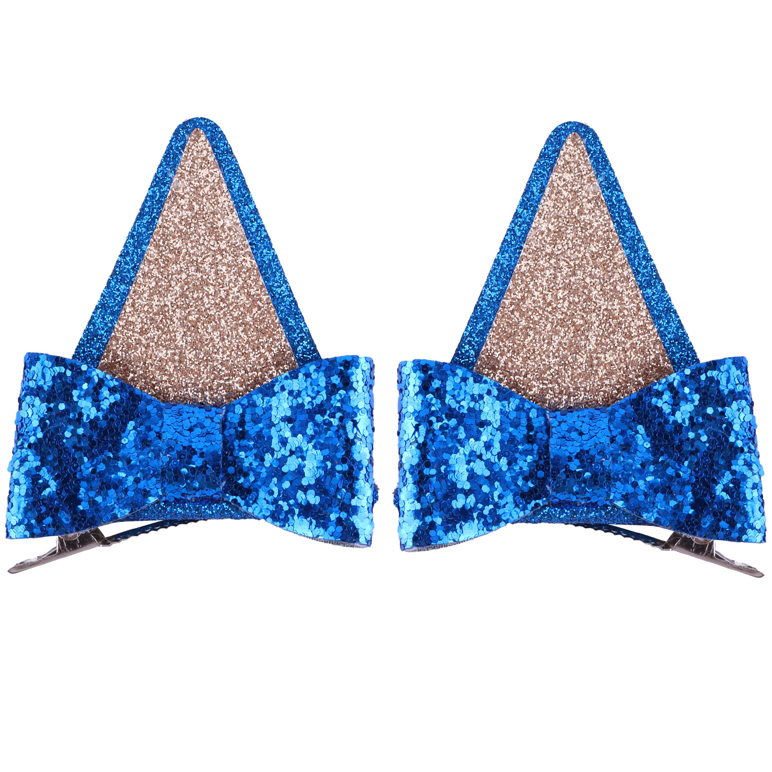 Xintian Principessa Carino Glitter Forcina Paillettes Fiocco Tridimensionale Forcina Bambini Cartone Animato Cane Orecchie Ornitorinco Clip_voghion.com