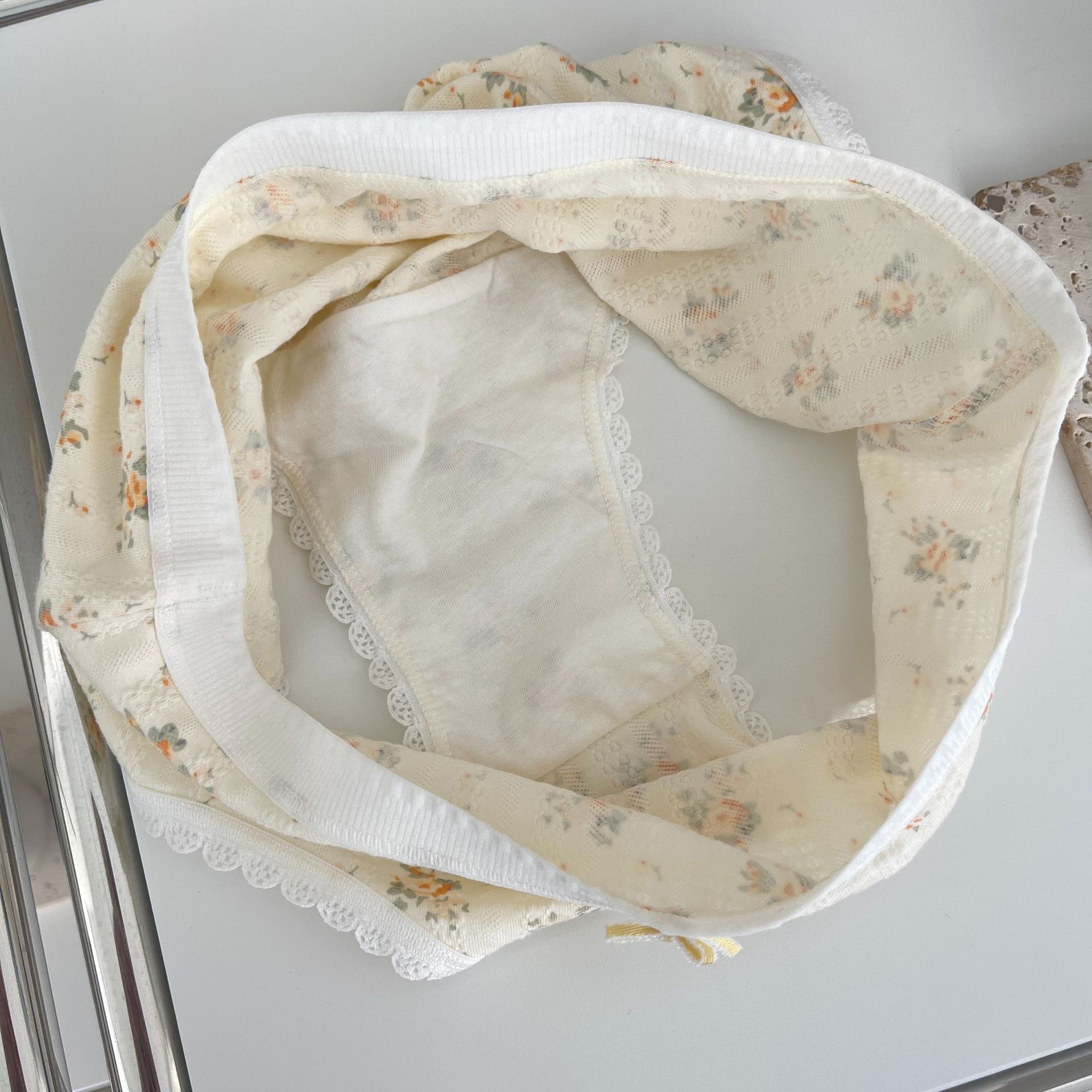 Ka Meow Original French underwear female 5A Baby Cotton full pants antibacterial bubble cotton girl floral cotton crotch pants