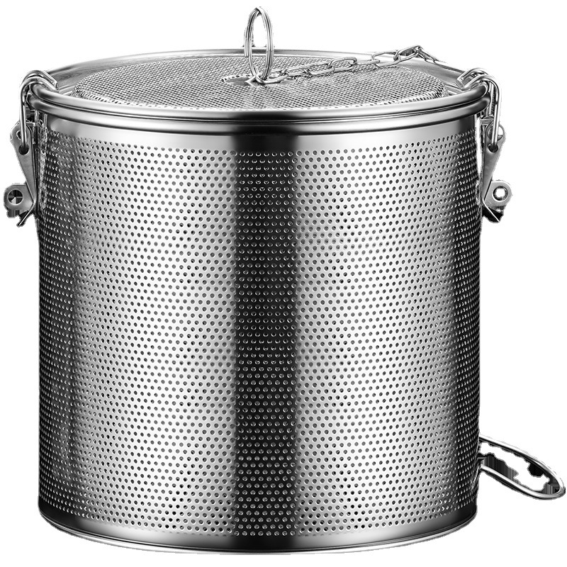 304 Stainless Steel Marinated Material Cage Filter Screen Seasoning Ball Filter Bag Seasoning Tank Marinated Meat Cage Large Seasoning Box Material Bag