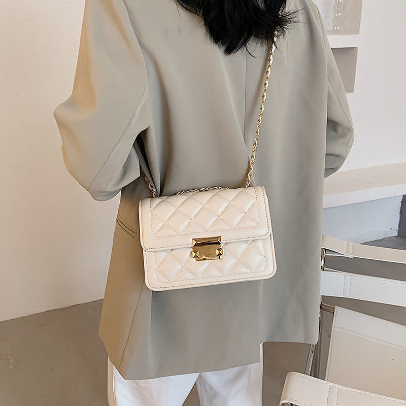 Spring Small Bag Women's Bag 2022 Internet Popular New Fashion Rhombic Chain Bag Internet Popular ins Shoulder Crossbody Bag