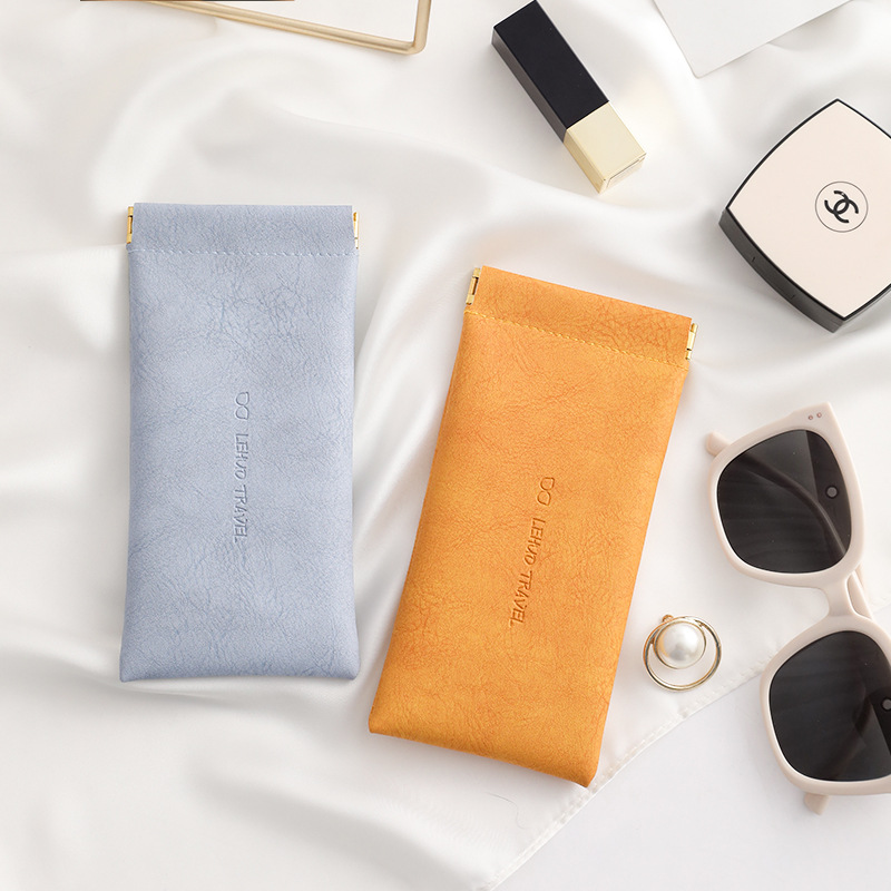 Cloth glasses bag women's sunglasses storage box sunglasses portable pressure-resistant automatic closed myopia glasses bag