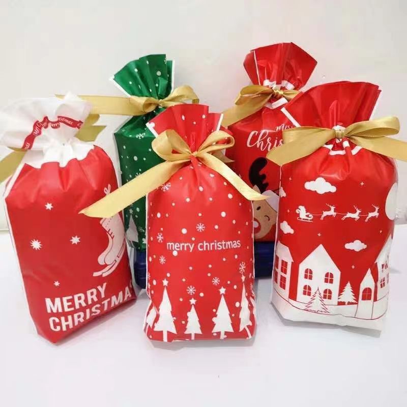 Cross-border Candy Packaging Bag Drawstring Candy Bag Snowflake Crisp Baking Bag Holiday Party Gift Packaging Bag