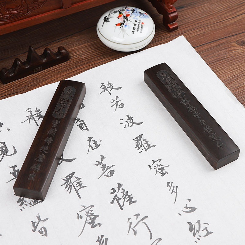 Factory wholesale black Catalpa wooden ruler paperweight practice calligraphy Xuan paper ruler pressure ruler paper student paperweight