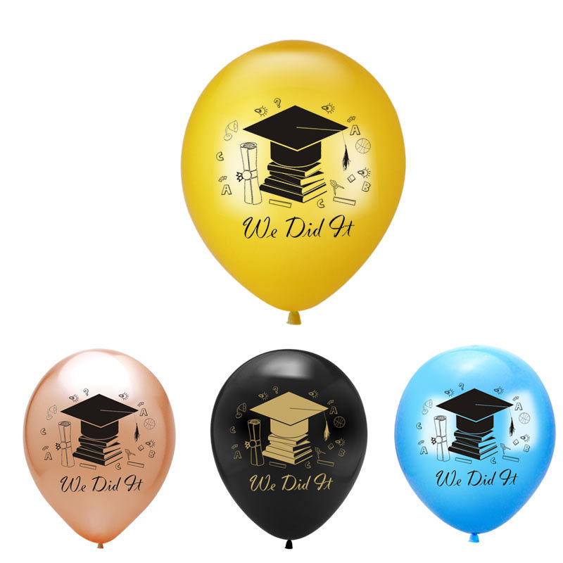 Cross-border graduation season latex balloon we did it congratulate graduation party decoration supplies