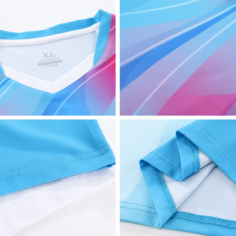 Quick-drying table tennis suit top in stock wholesale tennis suit badminton suit match training jersey custom printing