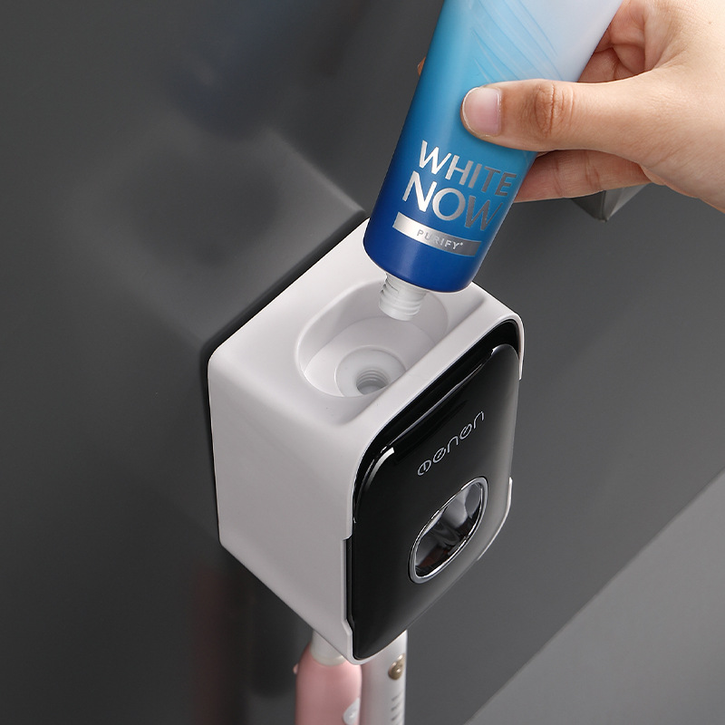 Automatic Toothpaste Squeezer Set Punch-free Wall Hanging Toothpaste Toothbrush Storage Rack Wall Hanging Lazy Toothbrush Holder