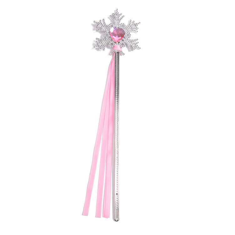 Factory Ice Snow Snowflake Shape Princess Rafferie Magic Snowflake Stick Girls Birthday Gift Children Plastic Fairy Stick