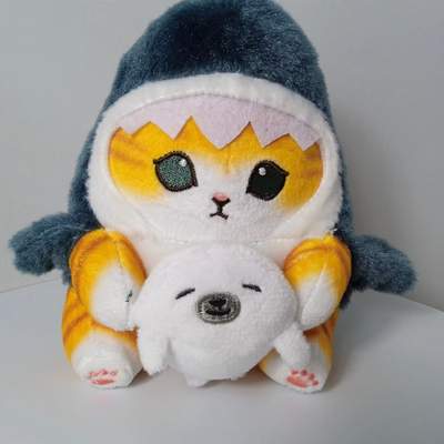 Japanese Shark Cat Fried Shrimp Pendant Plush Toy Grasping Machine Doll Children's Toy