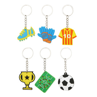 World Cup Football Keychain Creative Cartoon PVC Soft Rubber Sports Pendant Hot Sale Small Gift Wholesale