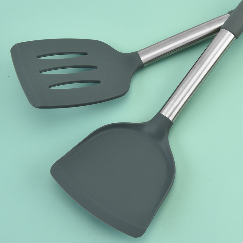 Silicone shovel soup spoon Colander frying shovel oil brush scraper silicone shovel non-stick special kitchenware set of 10 pieces