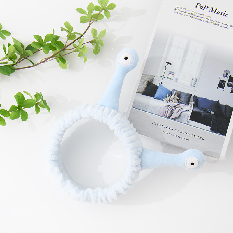Korean Style ins Style Cartoon Cute Snail Hair Band Wash Face Makeup Cyber Celebrity Funny Plush Hair Band Stereo Hair Accessories