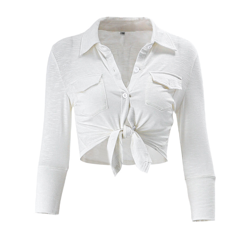 Independent station 2022 summer new women's clothing preppy style sweet lapel single-breasted cardigan slim Korean style shirt for women