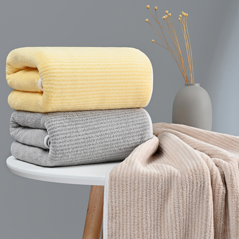 Cationic household microfiber towel does not lose hair wash face towel dry hair bath double-sided coral fleece household bath towel