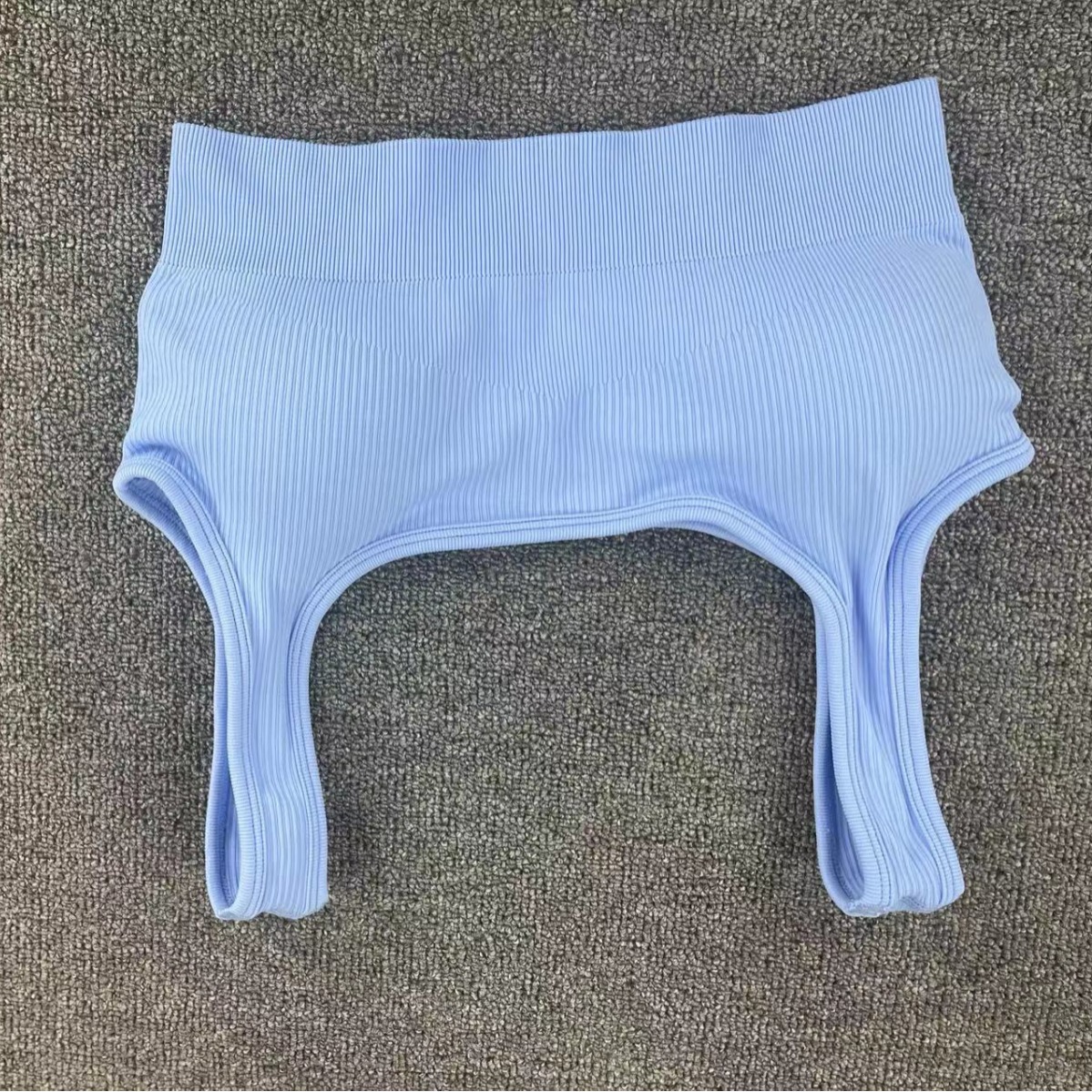 European and American seamless threaded U-shaped solid color sports vest
