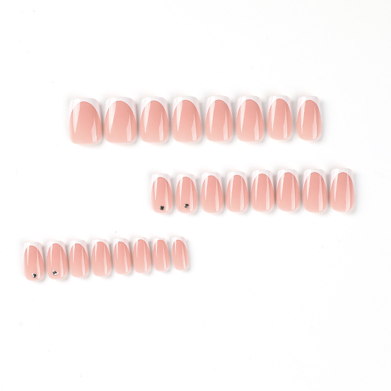Wearing nail art finished products wholesale simple French stick drill wearing nail nail art piece wholesale nail art patch wearing nail