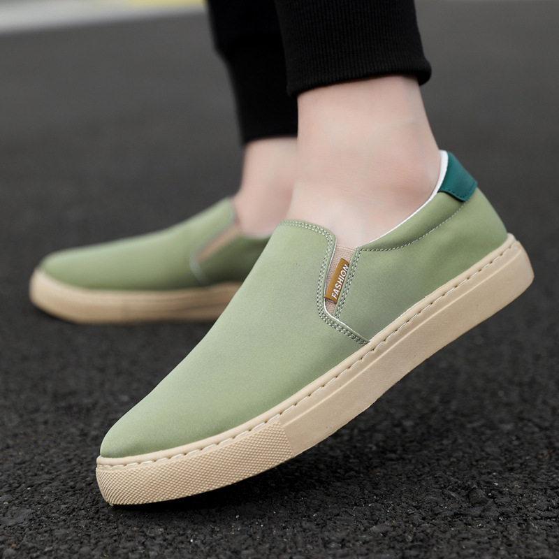 Foreign Trade Multi-color Extra Large Size Men's Shoes Ice Silk Canvas Shoes Men's Lazy Slip-on Casual Board Shoes Men's Cloth Shoes