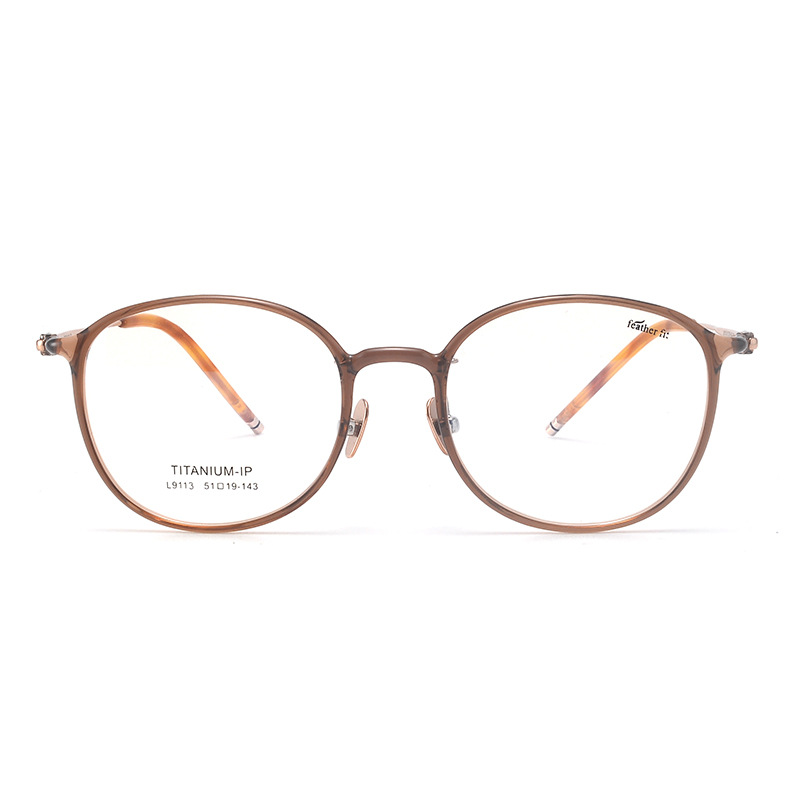 Junda new net red with Carlin glasses ultra light pure titanium glasses frame plain retro glasses frame wholesale 9113