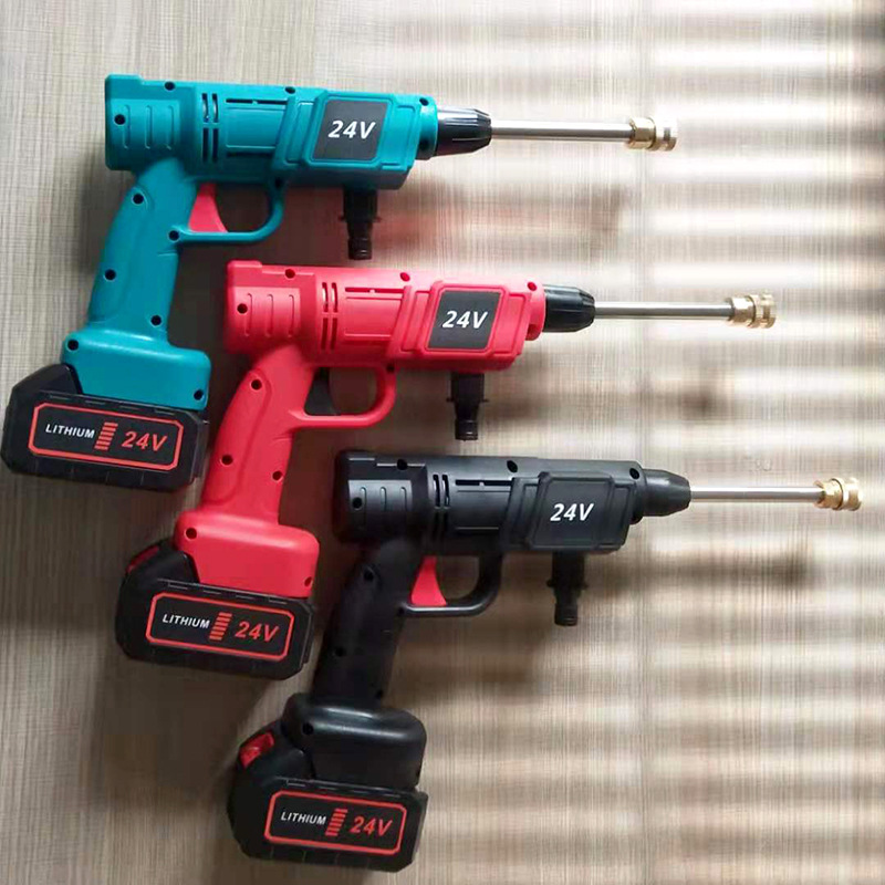 24V lithium battery water gun car wash high pressure water pump car washing machine portable electric household car washing machine