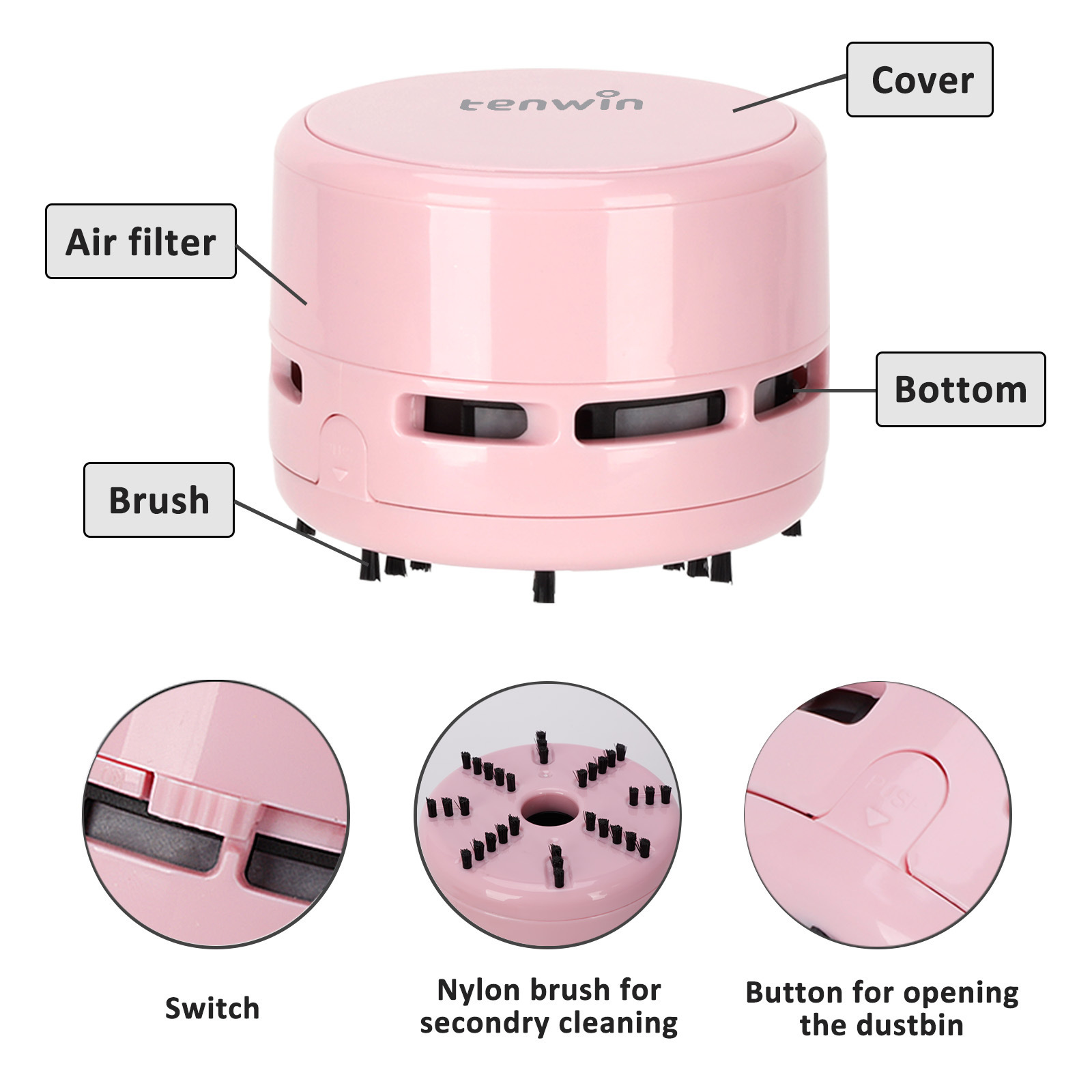 Amazon English version mini vacuum cleaner creative Home Office car vacuum cleaner desktop dust removal TW8050
