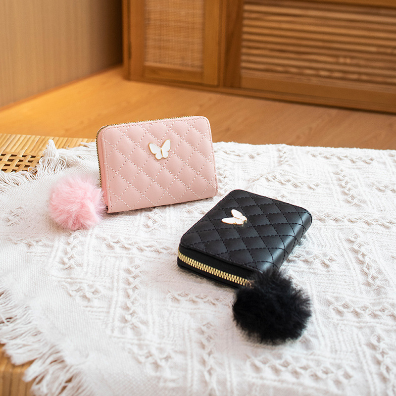 Butterfly embroidered small wallet 2023ladies bag lady change wallet foreign trade small bag wholesale 20% discount red envelope