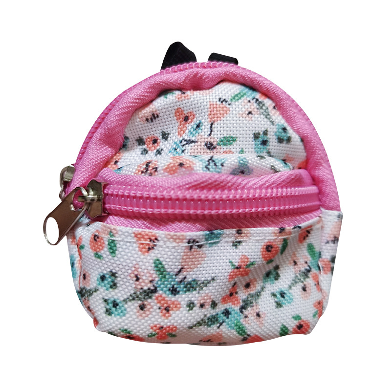 Toy doll canvas small bag small bu Backpack 6 bjd double zipper change canvas bag 8X7cm