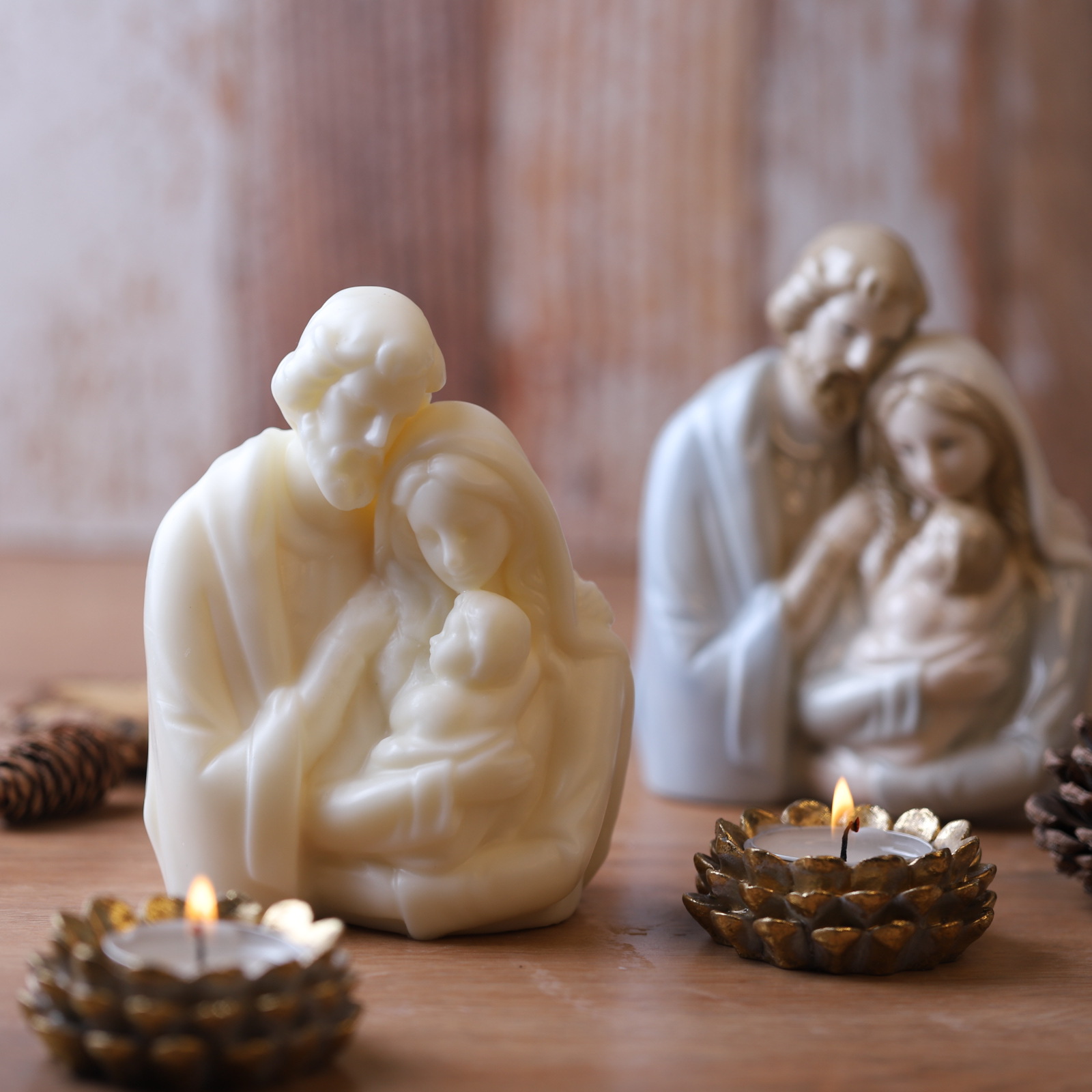 Cross-border hot sale Jesus mold Virgin family decoration DIY aromatherapy candle silicone mold