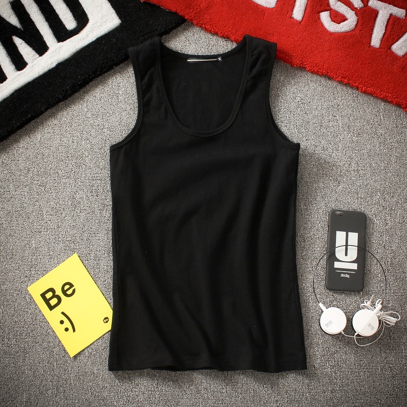 Men's vest youth breathable summer trendy tight slim Korean style striped waistcoat sleeveless T-shirt fashion brand