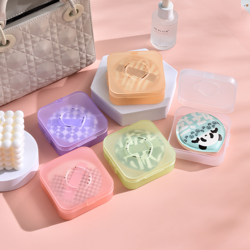 Camera Powder Box 100 points powder puff storage box breathable separated dust large powder puff box