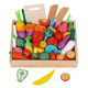 Wooden magnetic children's educational play house toy simulation fruit cutting game vegetable cutting music Wholesale