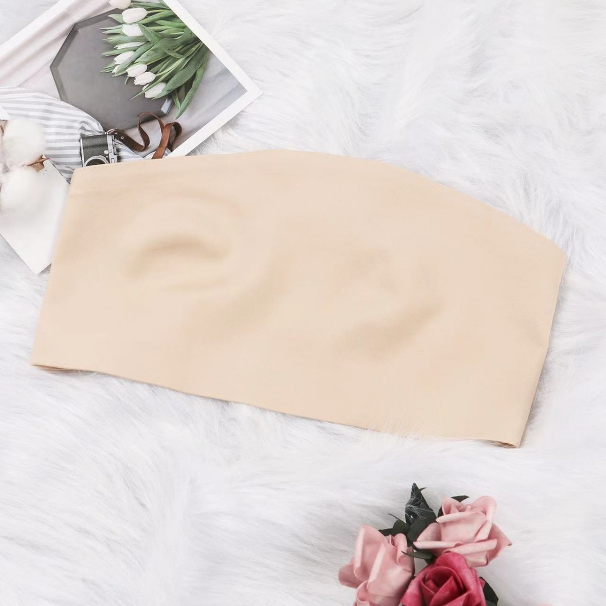 Cross-border Large-size Anti-shedding Girls' Underwear Tube-top Sexy Traceless Ice Silk Upper Bracing Gathering without Steel Rings Women's Tube-top