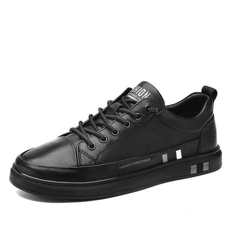 Summer Round Head New Men's Shoes Fashion Board Shoes Trendy All-match White Shoes Sports Men's Black Breathable Casual