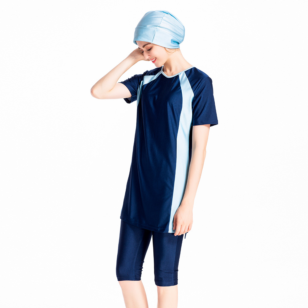 2022 Muslim swimwear new stock Arab Hui swimsuit sunscreen three-piece swimsuit