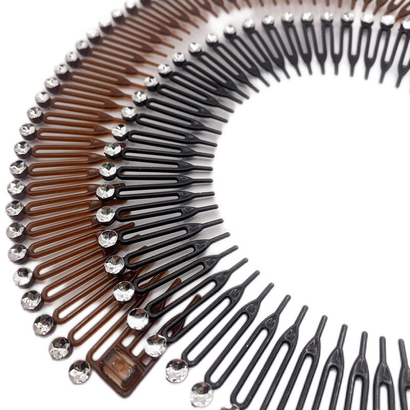 Factory wholesale fashion rice powder comb stretchable spring comb wig comb insert comb broken hair finishing hair curler clip