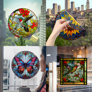 JD100-123 cross-border hummingbird butterfly bird strike warning stickers color window PVC electrostatic Glass stickers window grilles