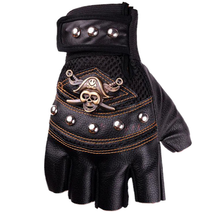 Tactical gloves Outdoor riding half finger gloves men's anti-slip breathable wear-resistant motorcycle bike motorcycle PU gloves_voghion.com
