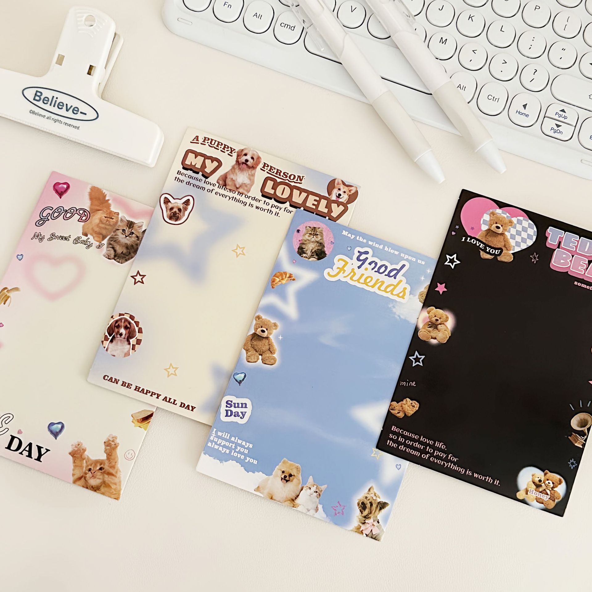 Original American Cartoon Bear Card Head Cardboard Card Back Protection Card Packaging Gift Bag