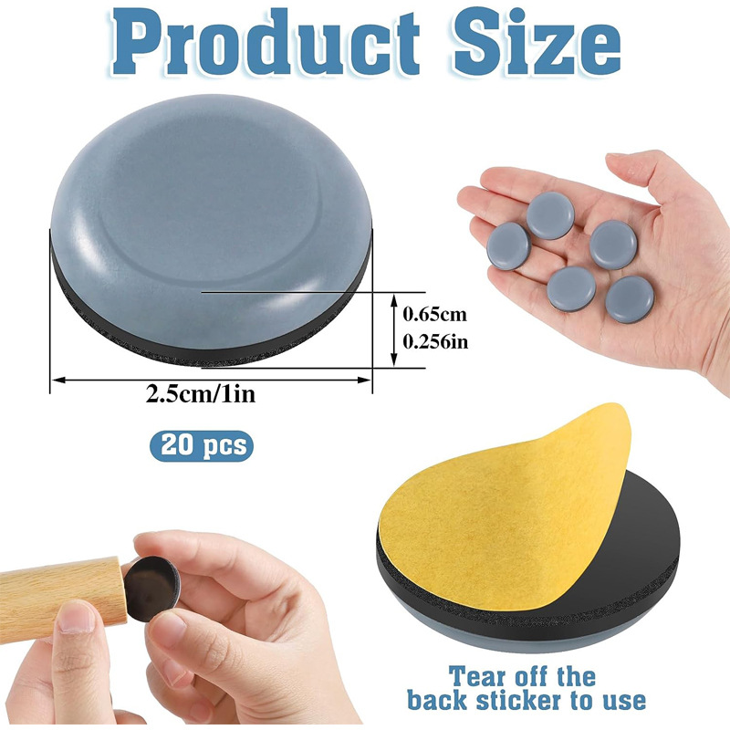 Kitchen Electrical appliance slider round self-adhesive small household appliance non-slip mat 25mm furniture slide mat foot mat