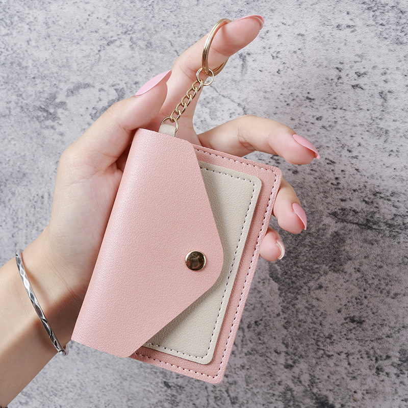 Creative Fashion Small Card Bag Women's Candy Color Keychain Jewelry Student Bus Card Holder_voghion.com